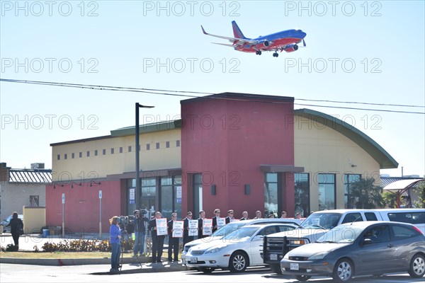 Southwest Airlines Pilots  upset over having no contract protest outside Love Field in Dallas, TX, USA (Brian Humek February 3,2016)