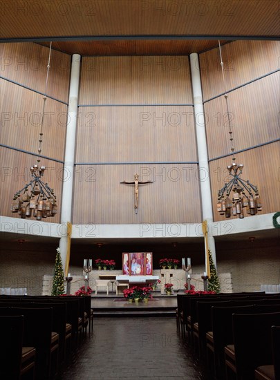 Interior of the Church of the Incarnation during the Christmas season ...