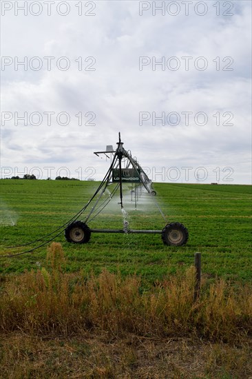 A Lockwood Irrigation System at work on farmland in eastern Wyoming