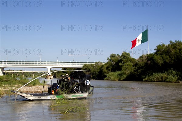 A Border Patrol Riverine Unit conducts patrols in an Air and Marine Air