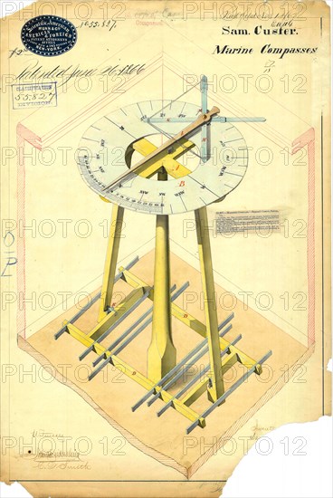 Drawing of Marine Compasses