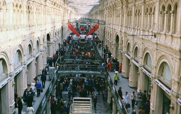 Interior of GUM Department Store in Moscow Russia