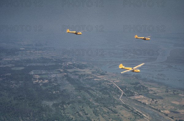 Marine Corps gliders in flight out of Parris Field