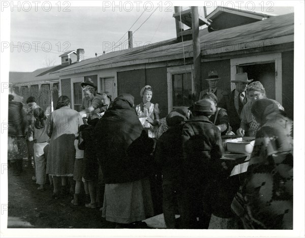 People in Line for Food ca 1938