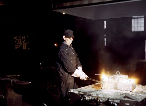 Railroad worker at his forge