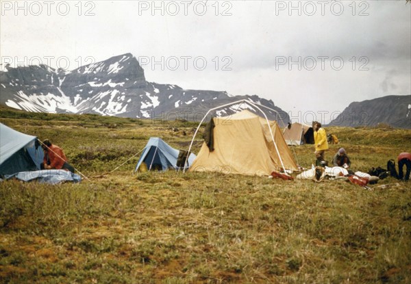 7/12/1973 - First camp outside caldera on river trip (Aniakchak Crater Area)