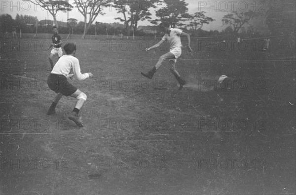 Soccer match held in Decapark in Batavia Indonesia March 14, 1948