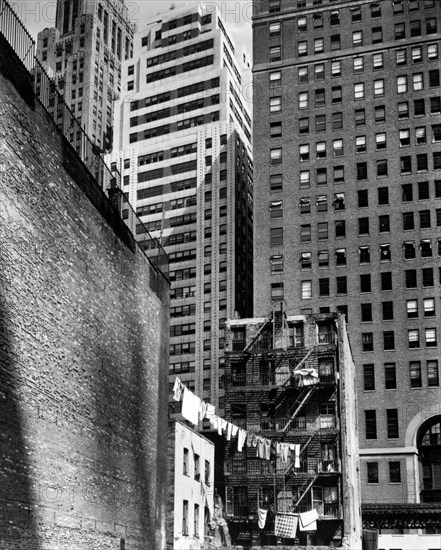 1930s New York City - Construction old and new, from Washington Street #37, Manhattan ca. 1936