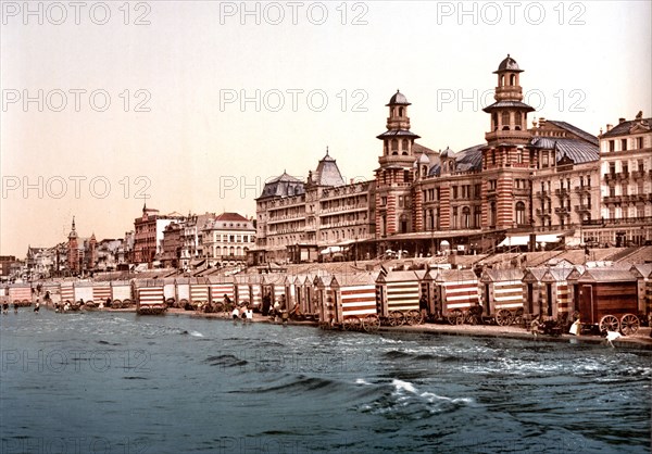 The seashore and Kursaal, (i.e., Cursaal), Blankenberghe, Belgium ca. 1890-1900