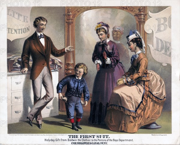 The first suit. Holyday gift from Baldwin the Clothier, to the patrons of the Boys Department ca. 1871