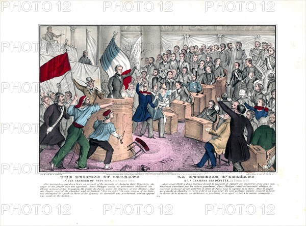 Duchess of Orleans: In the chamber of deputies, 24th February 1848. / La Duchesse d'Orléans: A la Chambres des députés, 24 Février 1848