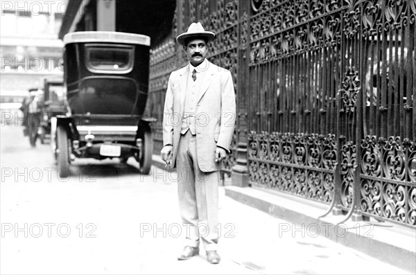 Maharajah of Mourbhanj standing on street