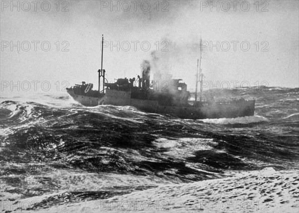 World War II North Atlantic convoy duty Merchant vessel as seen from U.S.S. GREER (DD-145) ca. June 1943