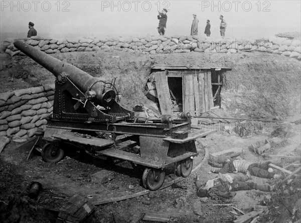 Turkish siege battery, Battle of Adrianople (Erdine, Turkey) ca. 1912-1913 (Balkan Wars)