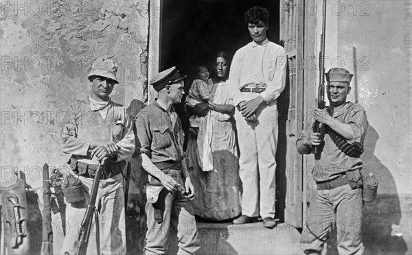 Vera Cruz -- house of sick woman guarded by our sailors ca. 1914