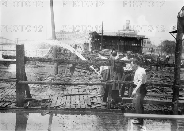 Aftermath of a fire at Brighton Beach, Brooklyn, New York City, on June 5, 1912