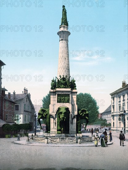 The fountain of elephants, Chambéry, France ca. 1890-1900