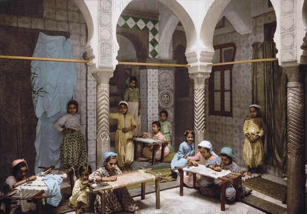 Luce Ben Aben, School of Arab Embroidery, Algiers, Algeria ca. 1899