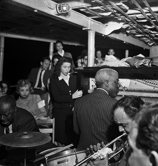 Portrait of Baby Dodds and Marty Marsala, Riverboat on the Hudson, N.Y., ca. July 1947