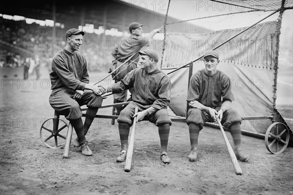 Hank Gowdy, Lefty Tyler, Joey Connolly, Boston NL ca. 1914