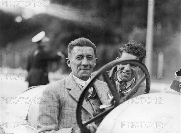 International car racing in Lviv - Henryk Liefeldt in an Austro-Daimler car ca. 1930