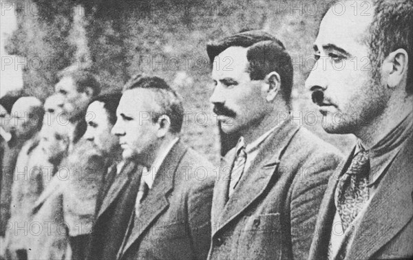 German internment camp in Fort VII of Torun Fortress. Polish prisoners during the roll call. In the first months of German occupation few thousand Poles were imprisonment in Fort VII ca. 1939