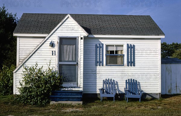 1980s United States -  Blue Haven Motor Court Cabin view 2 Route 1 Saco Maine ca. 1984