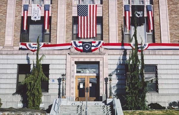 2000s United States -  Clinton County Courthouse, detail, Wenatchee, Washington 2003