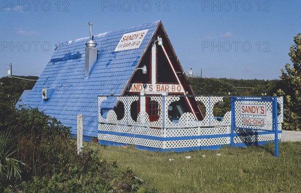 1990s America -   Sandy's Bar-B-Q, Crescent Beach, Florida 1990