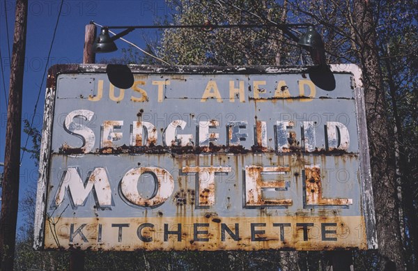 1980s United States -  Sedgefield Motel B&B, Routes 29A & 70A, Greensboro, North Carolina 1982