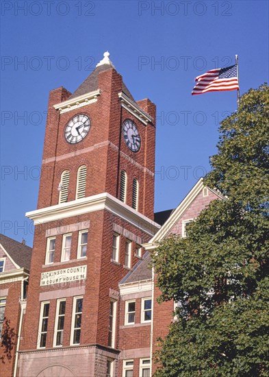 1980s United States -  Dickinson County Courthouse (1896), Iron Mountain, Michigan 1988