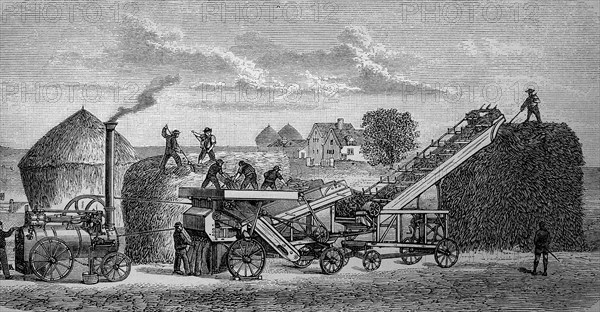 Steam threshing machine