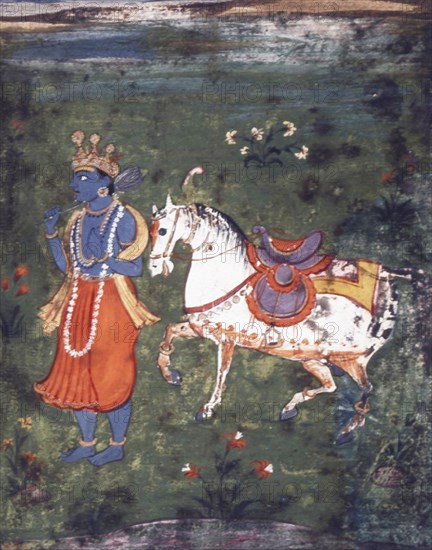 Vishnu as Kalki with his horse