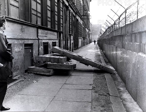 4/25/1963 -  Berlin, Kreuzberg. Heinrich-Heinestrasse - Corner to Sebastianstrasse. New Harassments for Residents of West Berlin. Apartments Are Closed Off By Cement Blocks