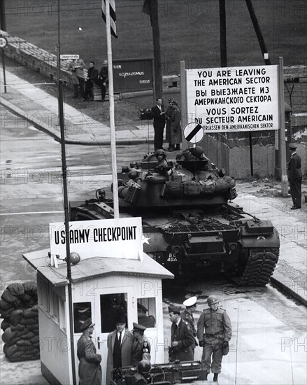 10/25/1961 - American Tanks Were Brought Up to Friedrich Strasse on October 25 After Two U.S. Army Buses Were Refused Entry into East Berlin for A Sightseeing Tour