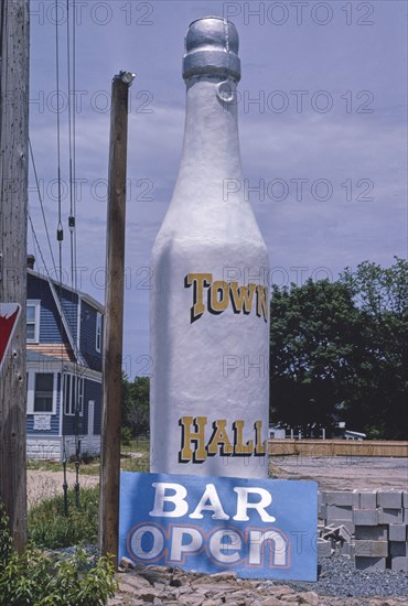 1980s America -  Town Hall Bar sign, Bayville, New Jersey 1984