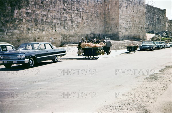 Vendors selling fruit near the Damascus Gate in Jerusalem