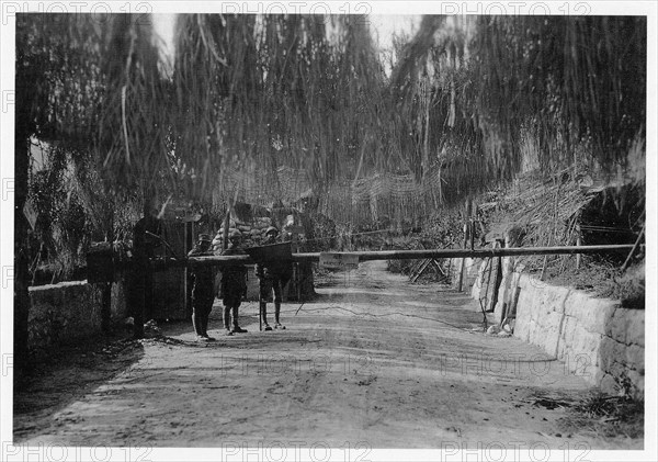 Roadblock on a masked military road