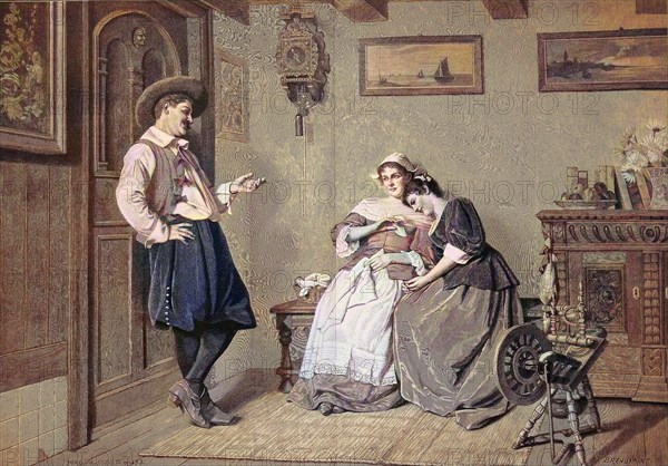 Situation In A Living Room In 1850