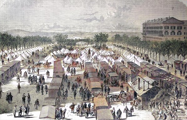 Tents And Railway Cars Served As The Hospital On The Esplanade In Metz