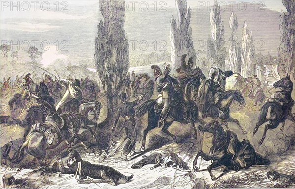 The 3Rd Saxon Cavalry Regiment In Battle At Buzaney On August 27