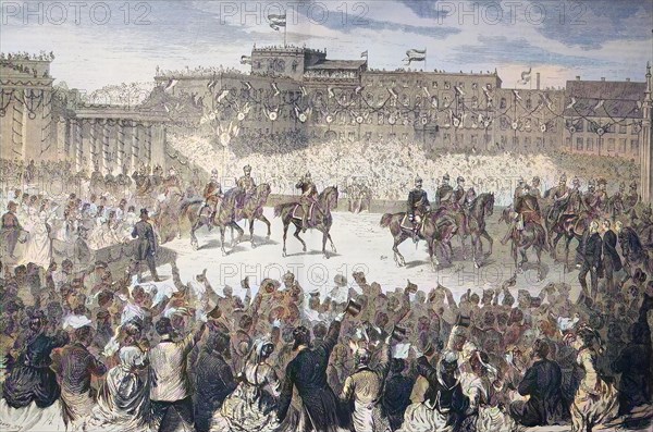 The Triumphal Procession Of The Emperor And His Troops Through The Brandenburg Gate In Berlin On June 16