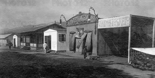 temporay houses building after the earthquake in messina 28th december 1908