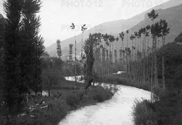 italy, umbria, nera river after scheggino, 30's