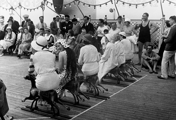 touristes sur le pont, 1930