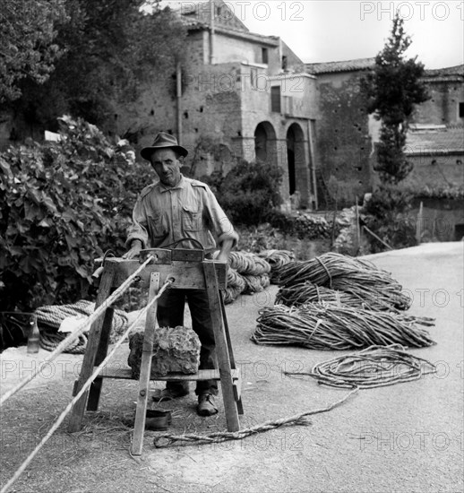 cordiste au port de Camerota, 1960