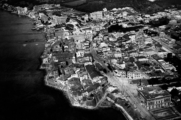 lazio, vue aérienne de nettuno, 1920 1930