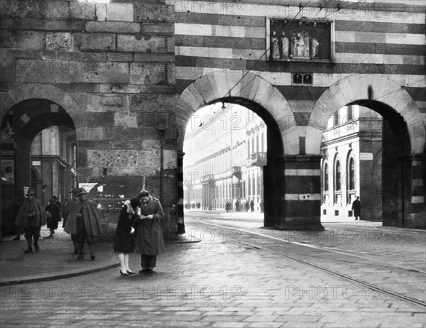 italie, milan, vue de la piazza cavour, 1930