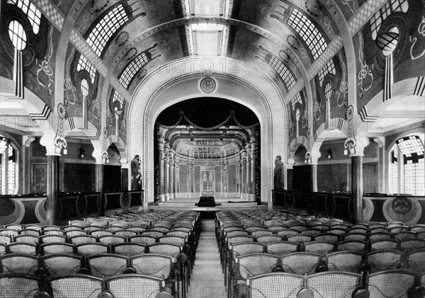 italie, veneto, intérieur du théâtre d'abano terme, 1910 1920