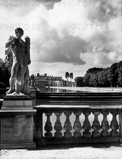 italie, veneto, stra, vue de la villa pisani, 1954